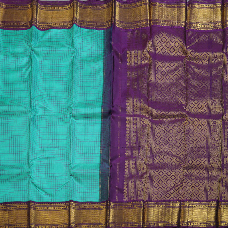 Hayagrivas Handloom Kanjivaram Silk Saree in Serene Sky Blue BBD858I4-1