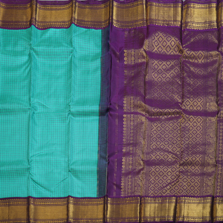 Hayagrivas Handloom Kanjivaram Silk Saree in Serene Sky Blue BBD858I4-1