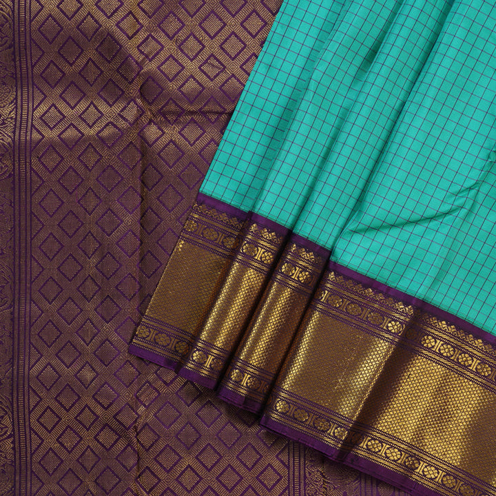 Hayagrivas Handloom Kanjivaram Silk Saree in Serene Sky Blue BBD858I4-1