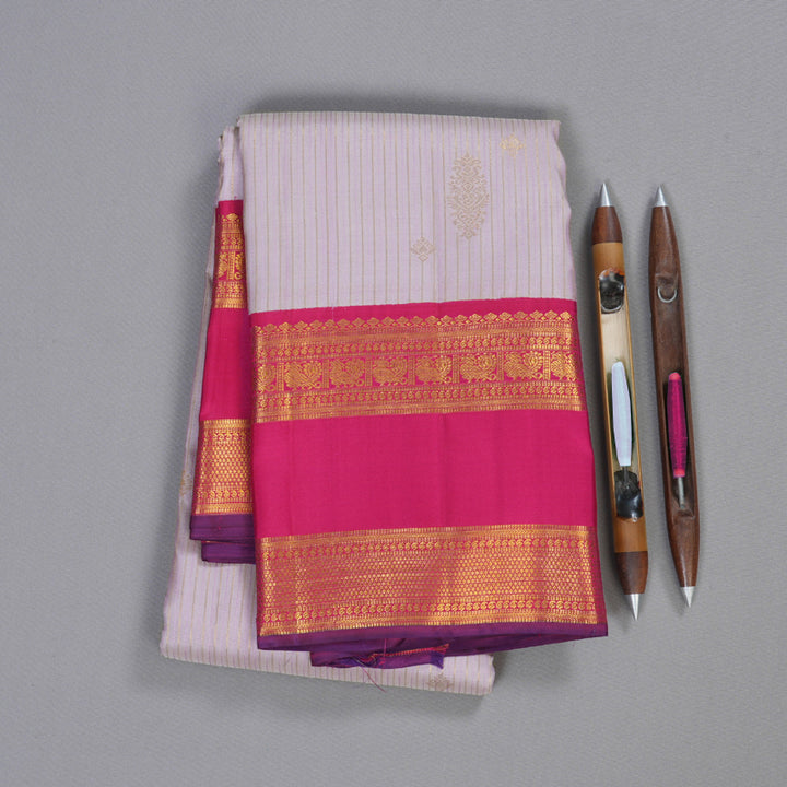 Hayagrivas Powder Pink Kanjivaram Silk Saree with Pink Border BBD859I2-3