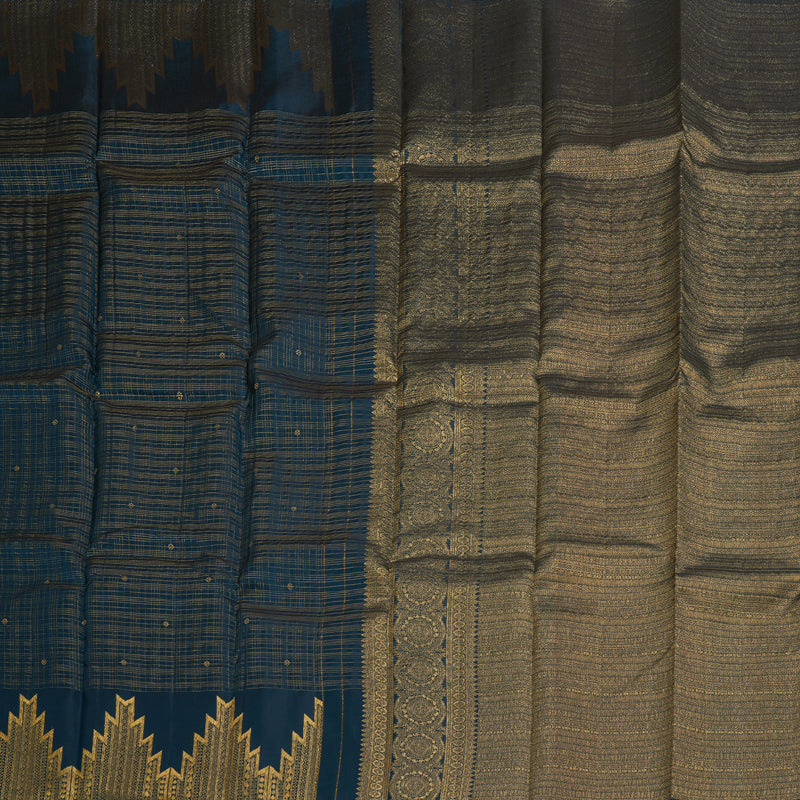 Hayagrivas Handloom Jari checks Kanjivaram Silk Saree BBD859I6-7