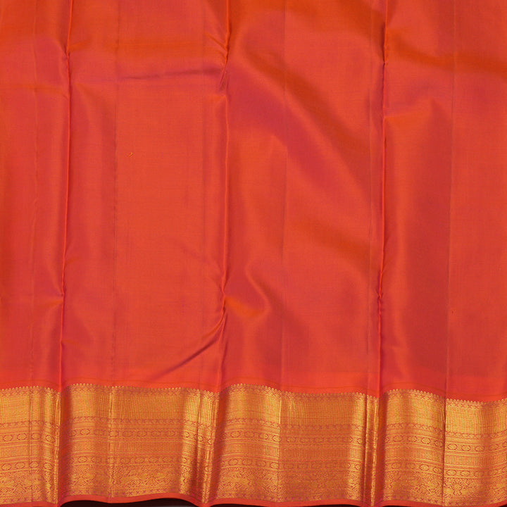 Hayagrivas Handloom Royal Blue Kanjivaram Silk Saree Bright Orangish Pink border BBD860I7-4