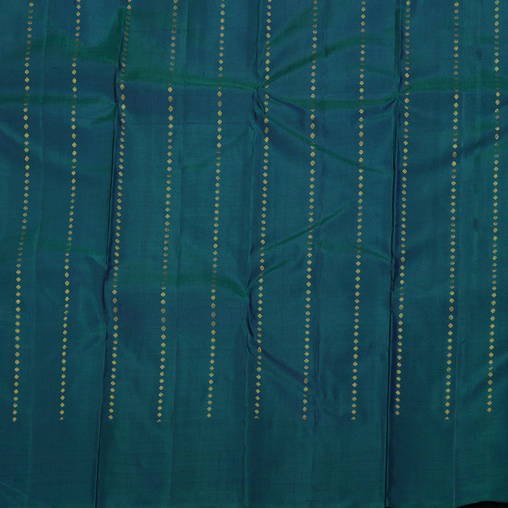Hayagrivas Purplish Blue Handloom Kanjivaram Silk Saree with Peacock Blue Border BBD866I1-1