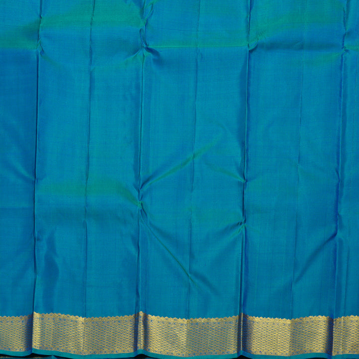 Hayagrivas Peacock Blue Handloom Kanjivaram Silk Saree BBD866I3-1