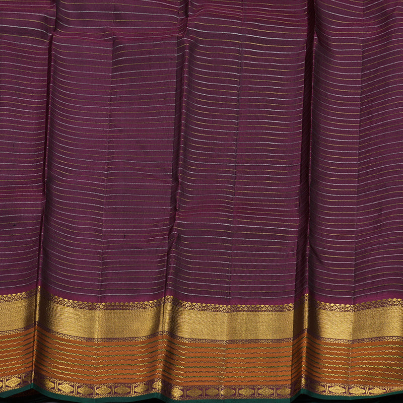 Hayagrivas Black Handloom Kanjivaram Silk Saree with Burnt Orange Border BBD878I3-1