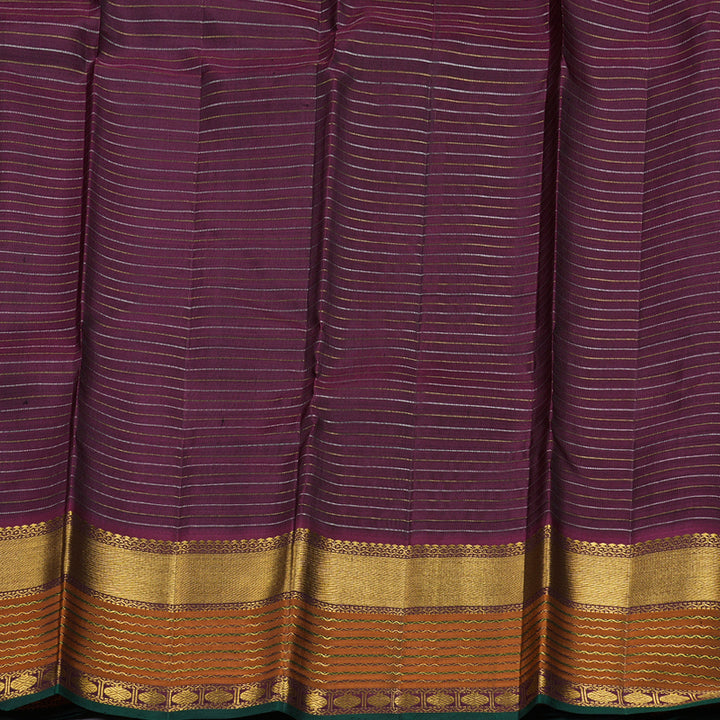 Hayagrivas Black Handloom Kanjivaram Silk Saree with Burnt Orange Border BBD878I3-1