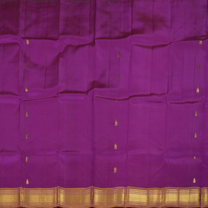 Hayagrivas Purple Handloom Kanjivaram Silk Saree with Honey Mustard Border BBD882I4-25