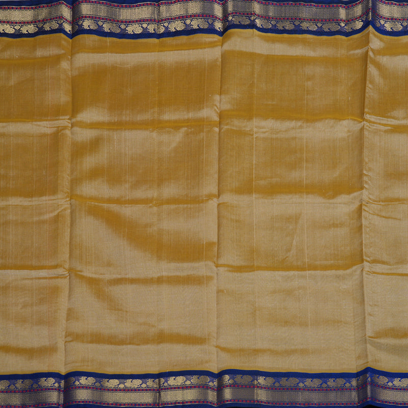 Hayagrivas Handloom Mild Khaki With Blue Silk Cotton Saree BBD890I2-1