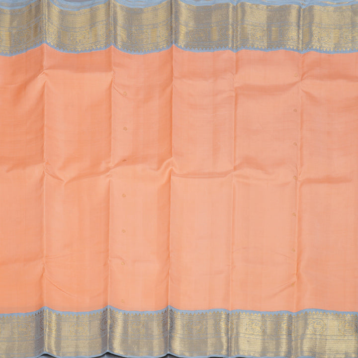 Hayagrivas Handloom Peach With Grey Kanjivaram Silk Saree BBD894I1-2