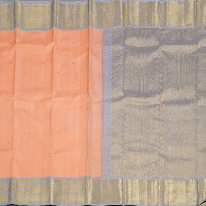 Hayagrivas Handloom Peach With Grey Kanjivaram Silk Saree BBD894I1-2