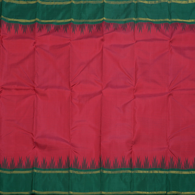 Hayagrivas Handloom Red With Green Korvai Kanjivaram Silk Saree BBD905I7-1