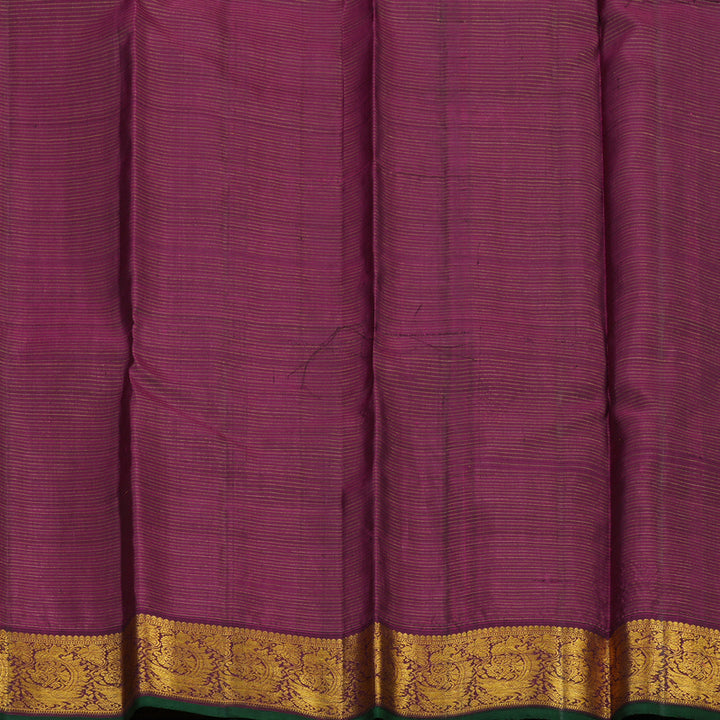 Hayagrivas Handloom Deep Plum Purple Kanjivaram Silk Saree with Wine Purple border BBD915I7-1