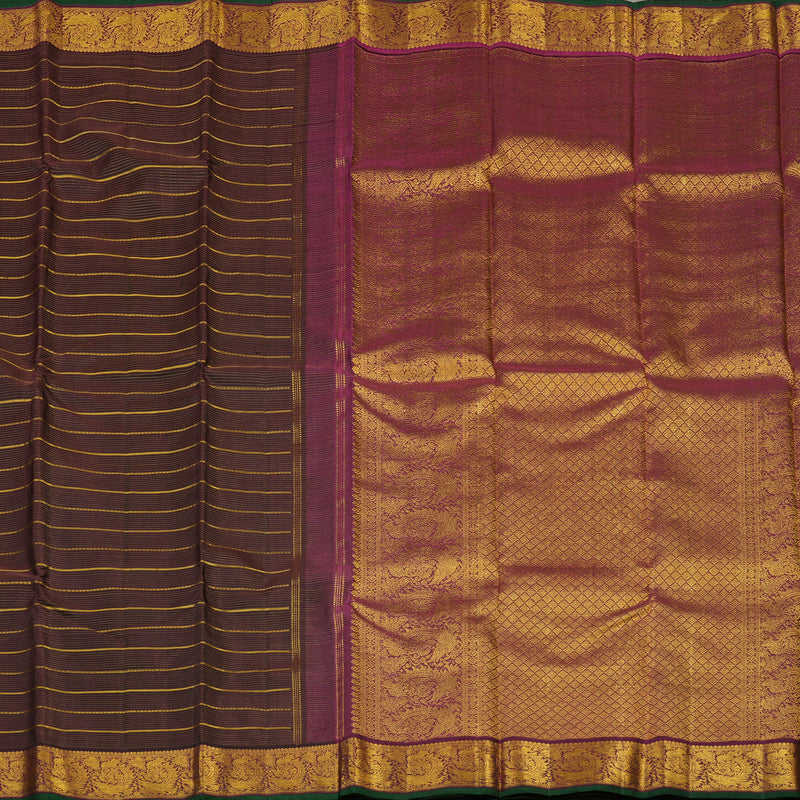 Hayagrivas Handloom Deep Plum Purple Kanjivaram Silk Saree with Wine Purple border BBD915I7-1