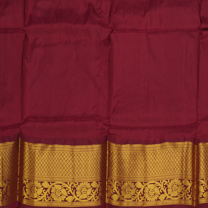 Hayagrivas Sky Blue Kanjivaram Pattu Pavadai with Maroon Border BBD917I11-1