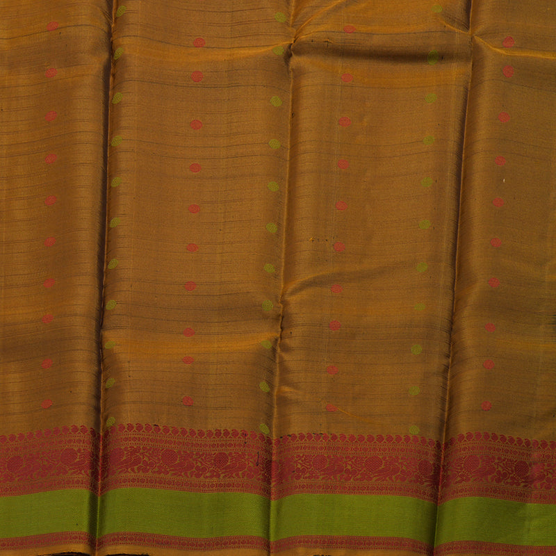 Hayagrivas Black Kanjivaram Silk Saree with Honey Mustard Border BBD919I6-1