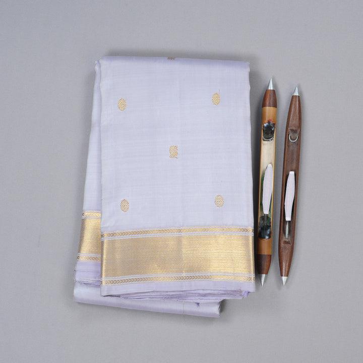 Hayagrivas Silver Grey Handloom Kanjivaram Silk Saree BBD932J1-4