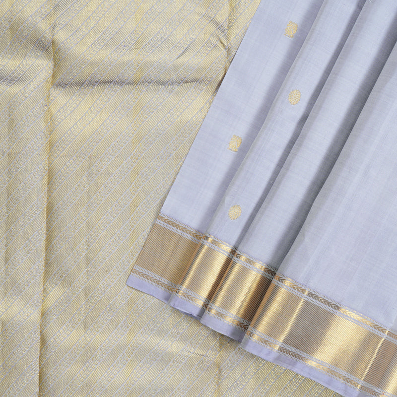 Hayagrivas Silver Grey Handloom Kanjivaram Silk Saree BBD932J1-4