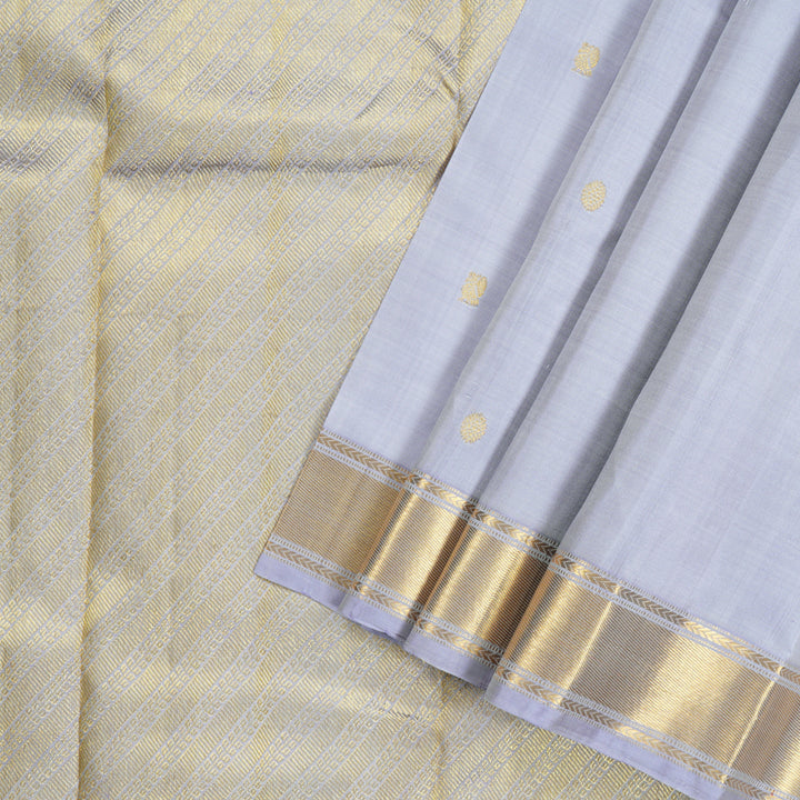 Hayagrivas Silver Grey Handloom Kanjivaram Silk Saree BBD932J1-4