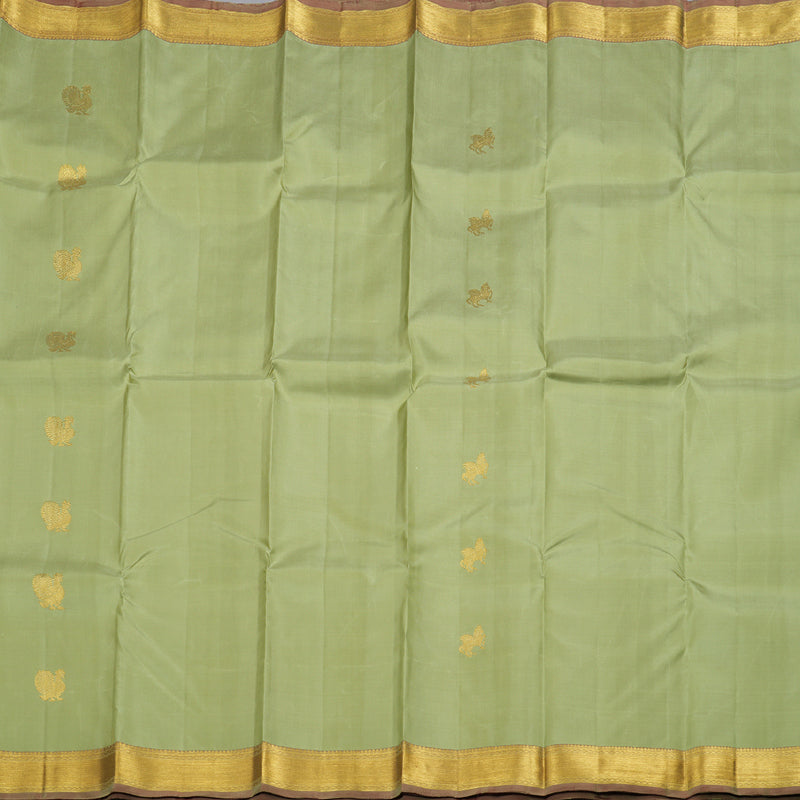 Hayagrivas Light Elaichi Green Handloom Kanjivaram Silk Saree with Dual Tone (Maroon With Light Elaichi Green) Border BBD932J1-6