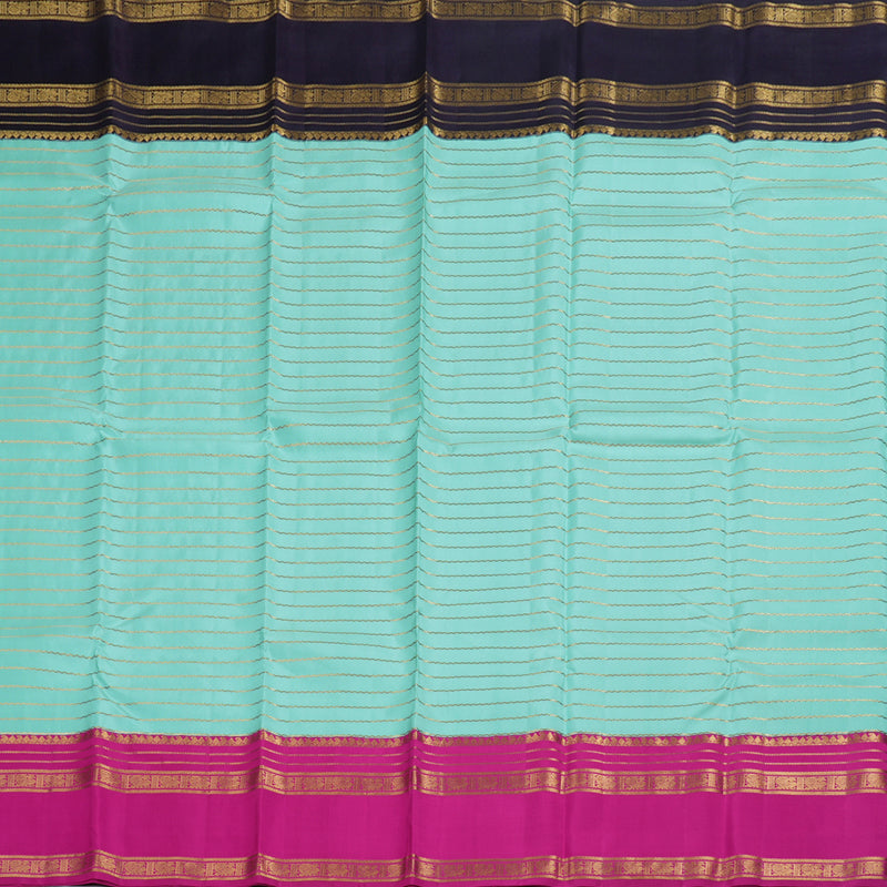 Hayagrivas Light Sea Green Kanjivaram Silk Saree with Pink And Plum Purple Border BBD941J2-1