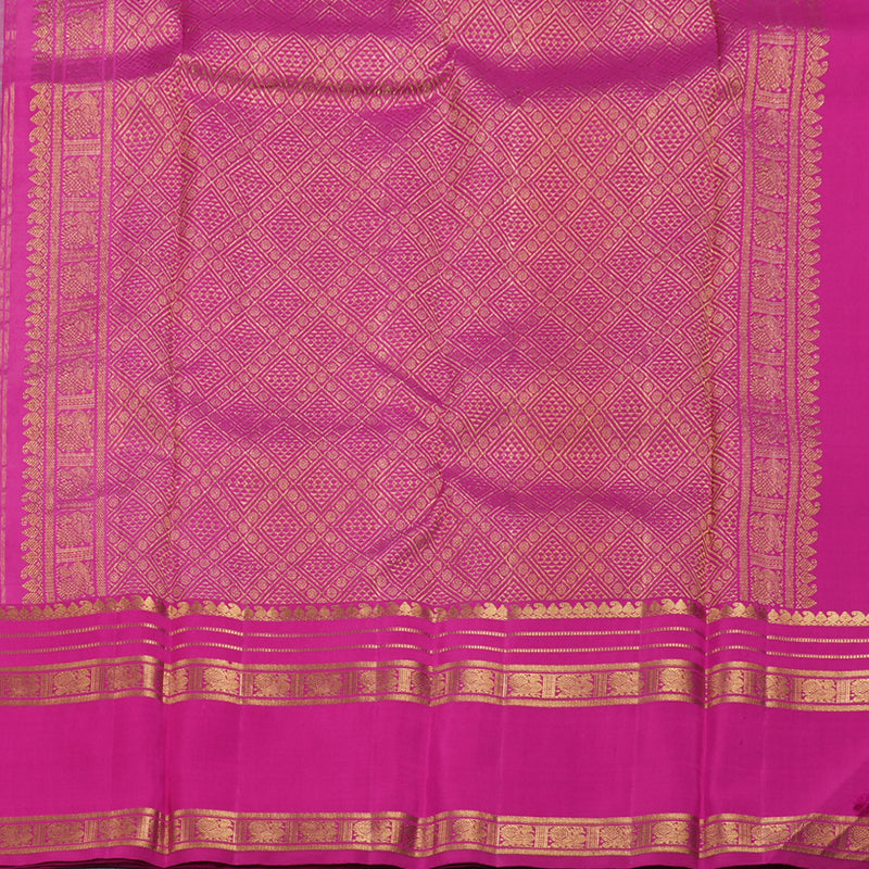 Hayagrivas Light Sea Green Kanjivaram Silk Saree with Pink And Plum Purple Border BBD941J2-1