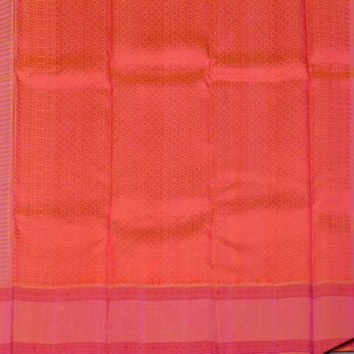 Hayagrivas Handloom Pure Kanjivaram Silk Saree in Tranquil White With Yellow Checks BBD943J4-1