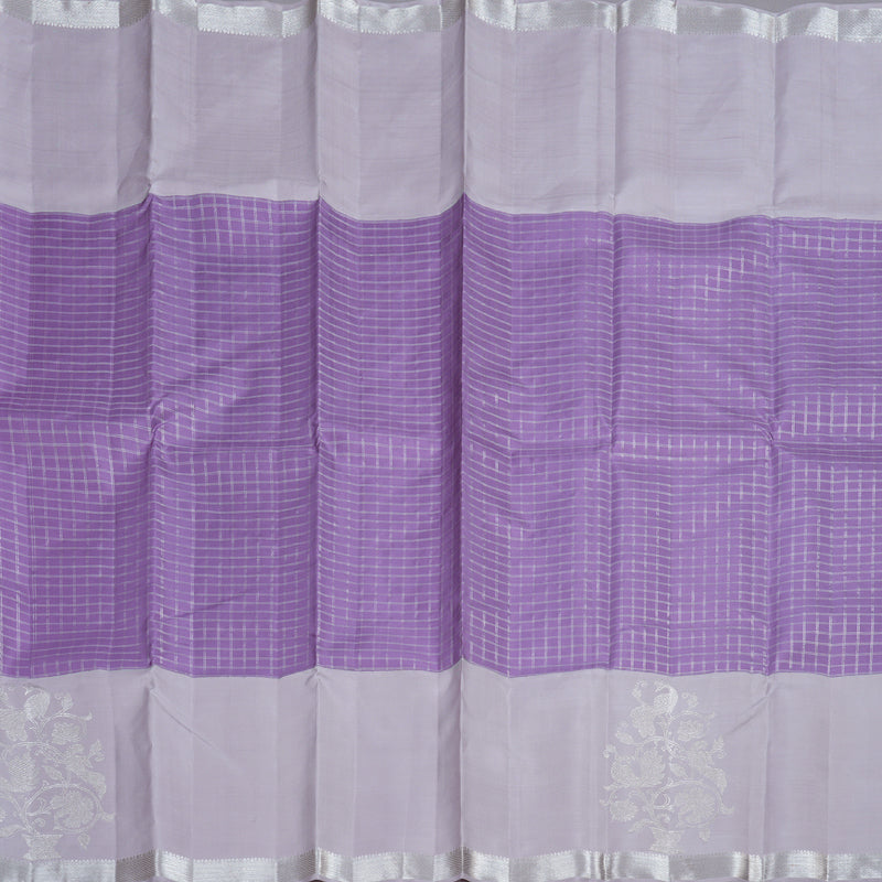 Hayagrivas Lavender Kanjivaram Silk Saree with Powder Pink Border BBD945J6-1