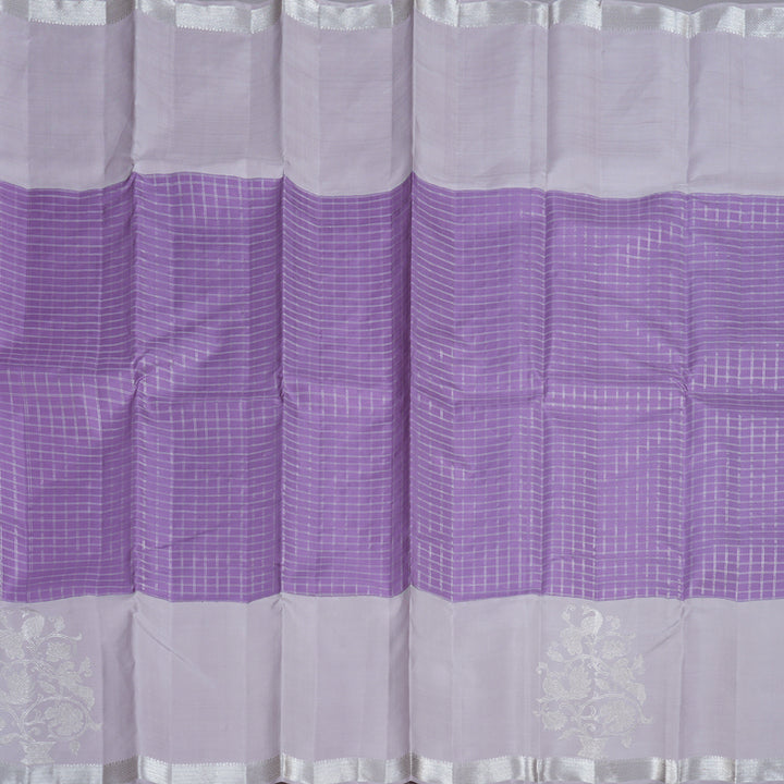 Hayagrivas Lavender Kanjivaram Silk Saree with Powder Pink Border BBD945J6-1