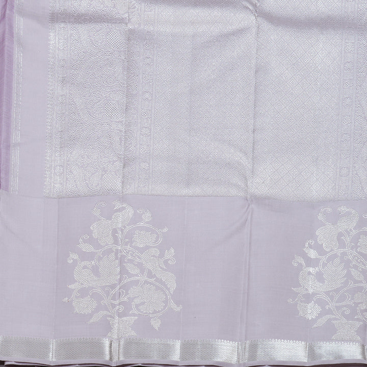 Hayagrivas Lavender Kanjivaram Silk Saree with Powder Pink Border BBD945J6-1