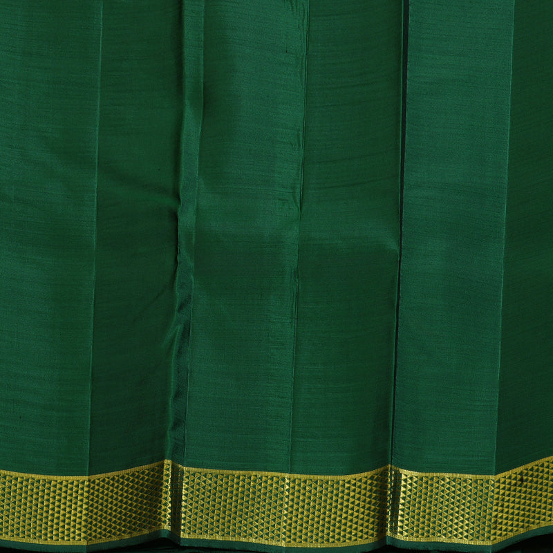 Hayagrivas Handloom Kanjivaram Silk Saree in Regal Deep Green Color BBD947J11-2