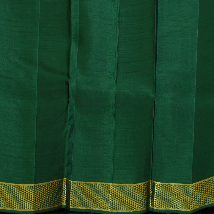 Hayagrivas Handloom Kanjivaram Silk Saree in Regal Deep Green Color BBD947J11-2