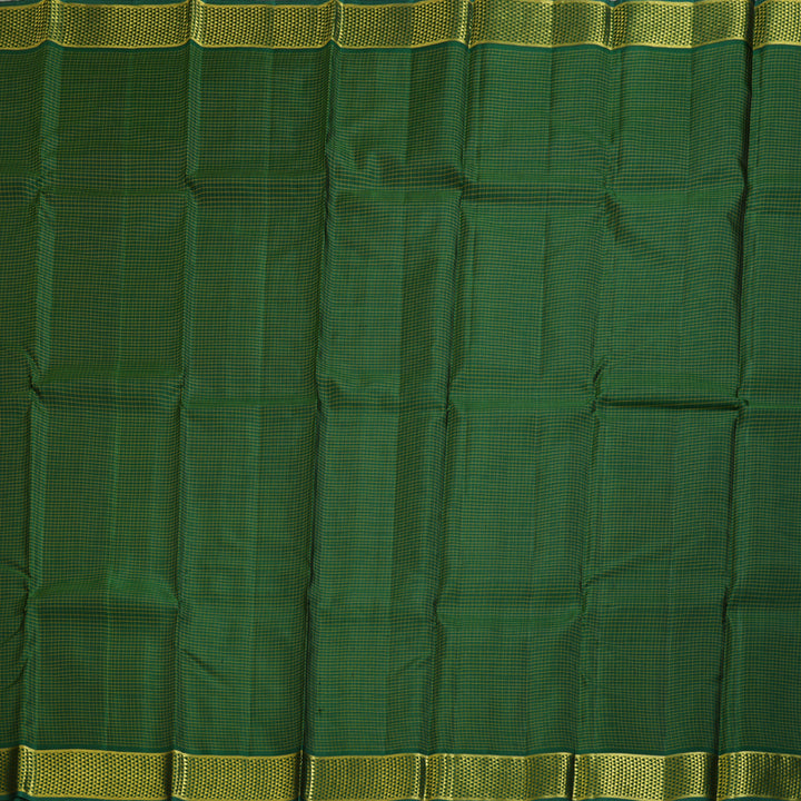 Hayagrivas Handloom Kanjivaram Silk Saree in Regal Deep Green Color BBD947J11-2