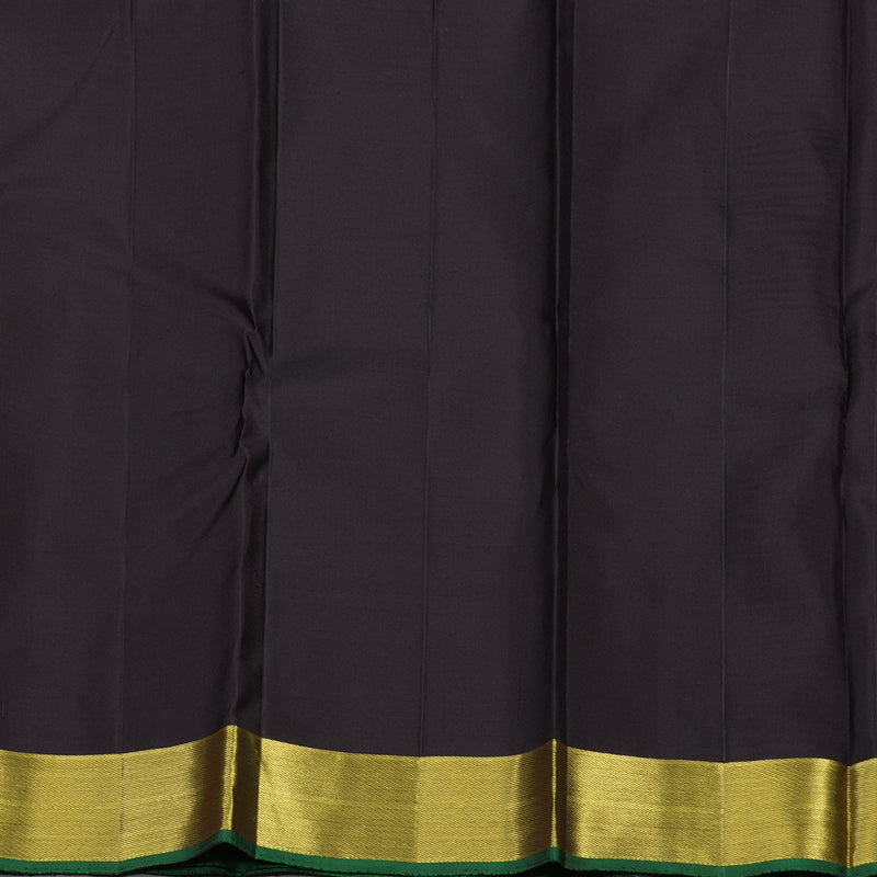 Hayagrivas Handloom Dark Chocolate Brown Kanjivaram Silk Saree BBD947J11-3