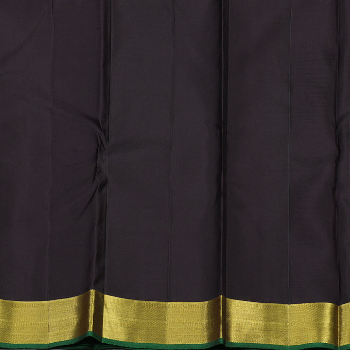 Hayagrivas Handloom Dark Chocolate Brown Kanjivaram Silk Saree BBD947J11-3