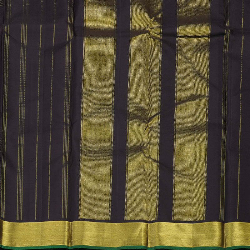 Hayagrivas Handloom Dark Chocolate Brown Kanjivaram Silk Saree BBD947J11-3