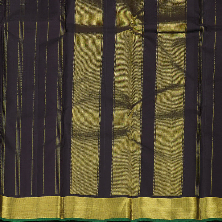 Hayagrivas Handloom Dark Chocolate Brown Kanjivaram Silk Saree BBD947J11-3