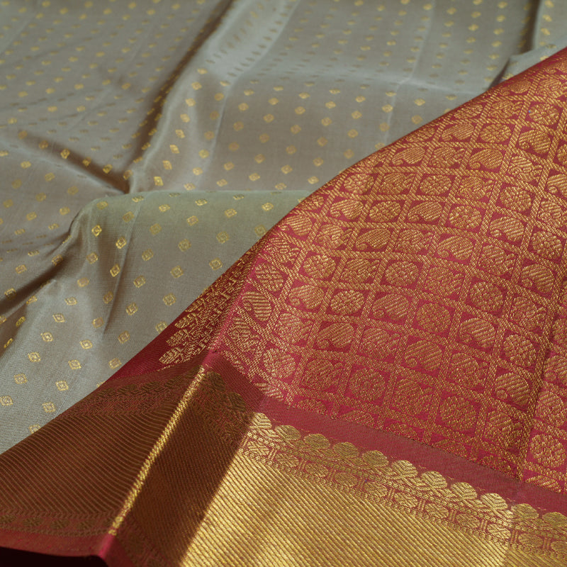 Hayagrivas Beige Kanjivaram Silk Saree with Nice Pink Border BBD947J12-1