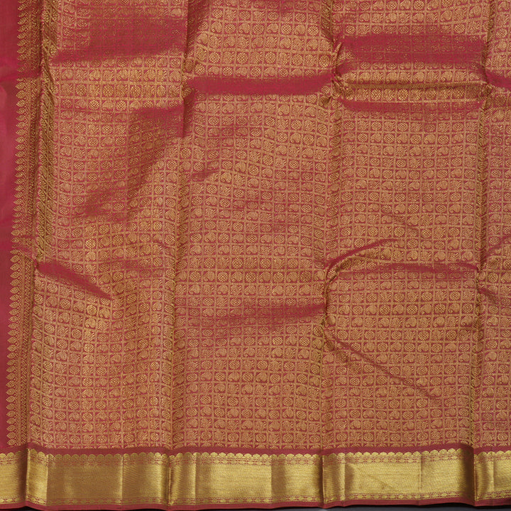 Hayagrivas Beige Kanjivaram Silk Saree with Nice Pink Border BBD947J12-1