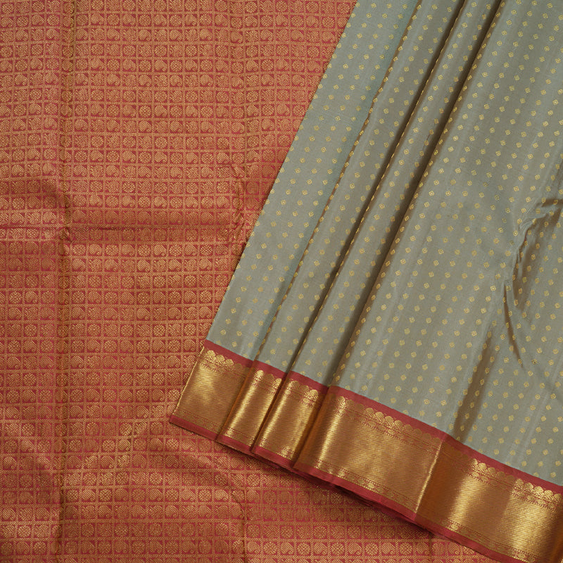 Hayagrivas Beige Kanjivaram Silk Saree with Nice Pink Border BBD947J12-1