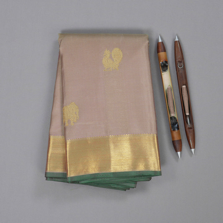 Hayagrivas Light Chocolate Brown Handloom Kanjivaram Silk Saree BBD947J13-2