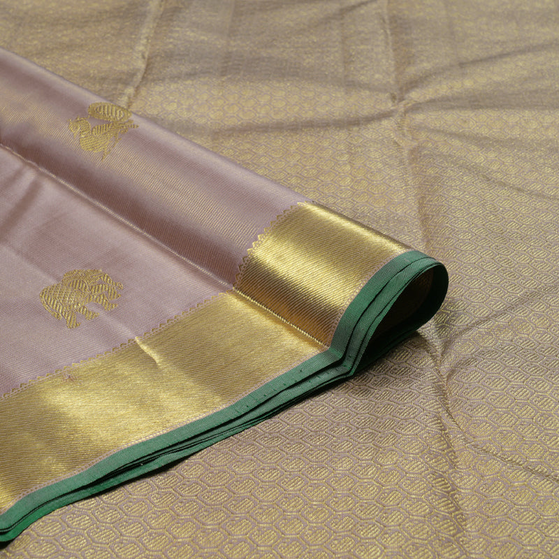 Hayagrivas Light Chocolate Brown Handloom Kanjivaram Silk Saree BBD947J13-2