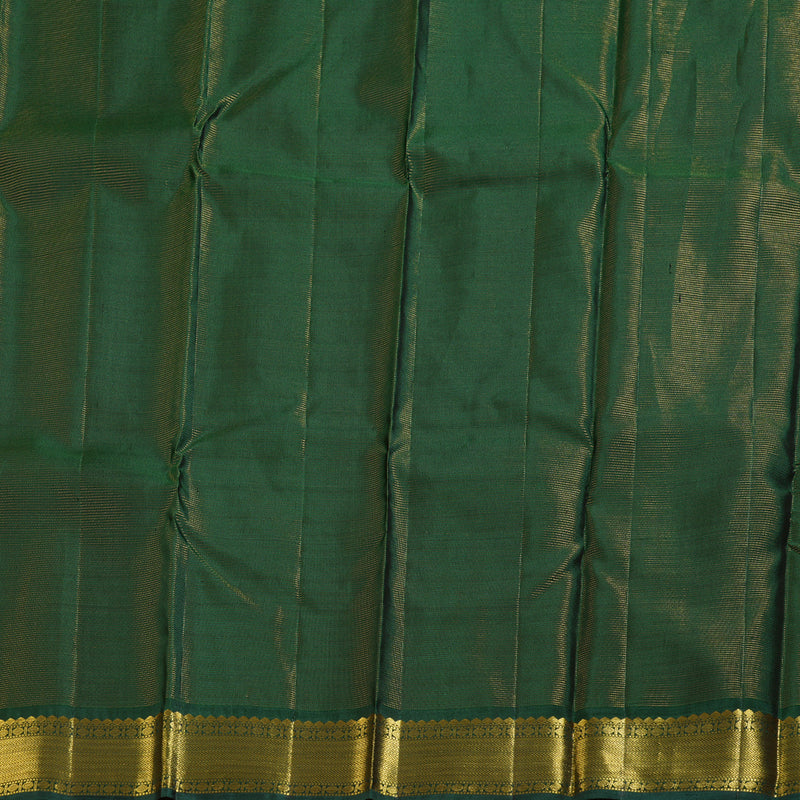 Hayagrivas Metallic Bottle Green Handloom Kanjivaram Silk Saree BBD947J13-6