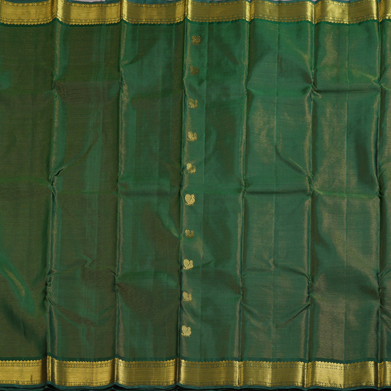 Hayagrivas Metallic Bottle Green Handloom Kanjivaram Silk Saree BBD947J13-6