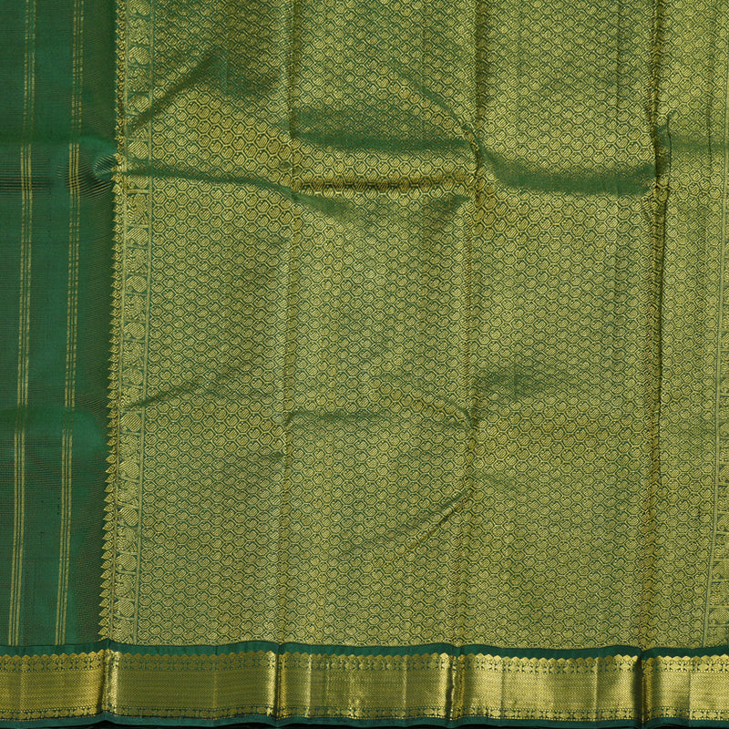 Hayagrivas Metallic Bottle Green Handloom Kanjivaram Silk Saree BBD947J13-6