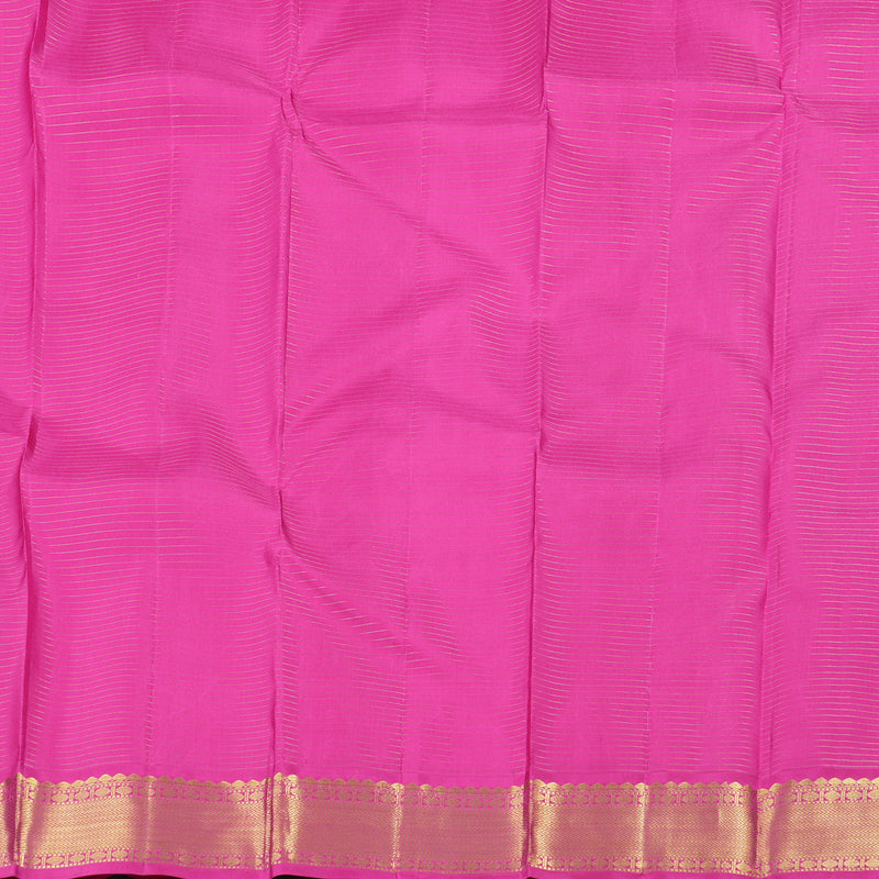 Hayagrivas Radiant Yellow Handloom Kanjivaram Silk Saree with Pink Border BBD947J17-1
