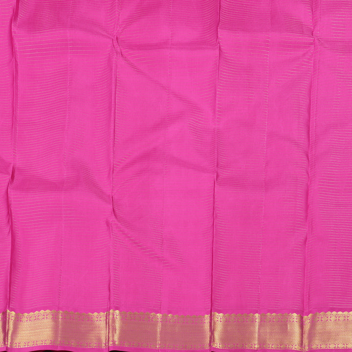 Hayagrivas Radiant Yellow Handloom Kanjivaram Silk Saree with Pink Border BBD947J17-1