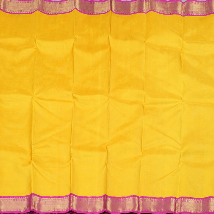 Hayagrivas Radiant Yellow Handloom Kanjivaram Silk Saree with Pink Border BBD947J17-1