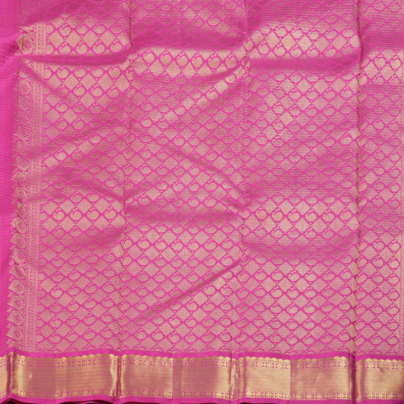 Hayagrivas Radiant Yellow Handloom Kanjivaram Silk Saree with Pink Border BBD947J17-1