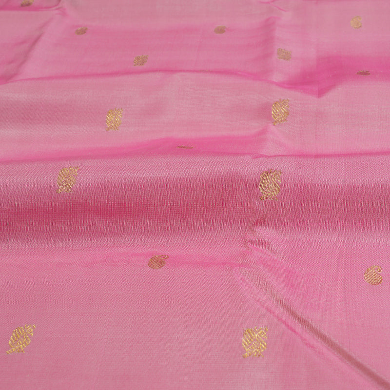 Hayagrivas Baby Pink Kanjivaram Silk Saree with Half White Border BBD947J5-2