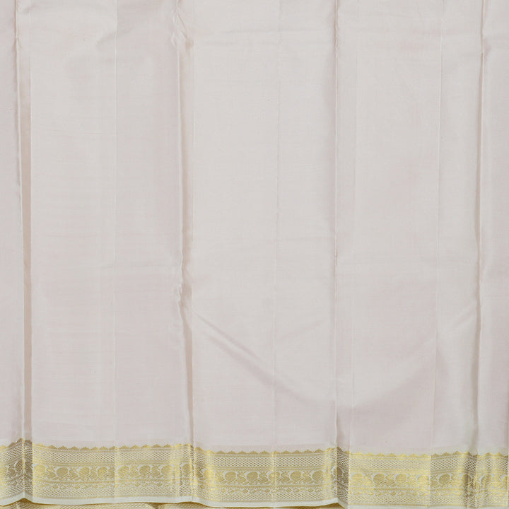 Hayagrivas Baby Pink Kanjivaram Silk Saree with Half White Border BBD947J5-2